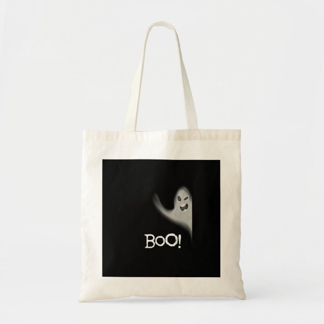 Boo Funny Hiding Peekabo Beängstigend Halloween Tragetasche (Vorne)