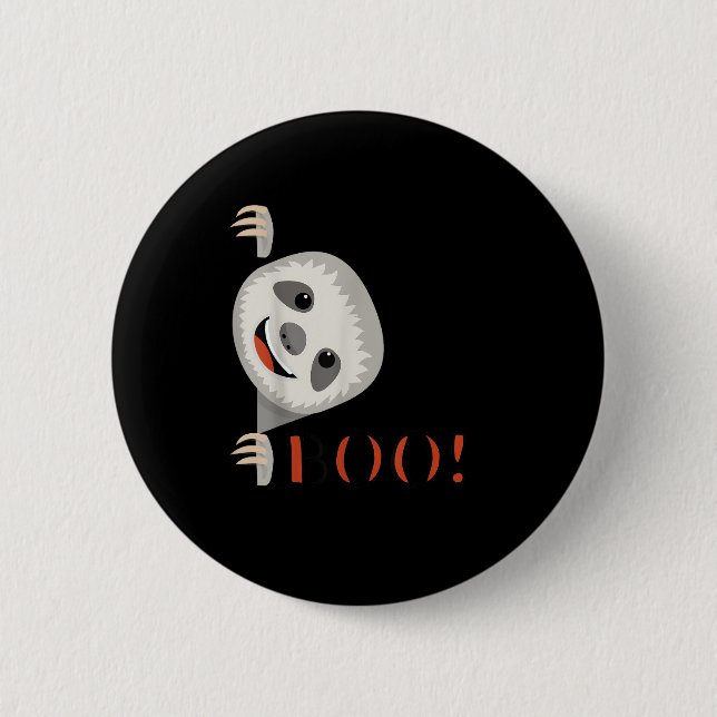 Boo! Funny Hiding Peekaboo Beängstigend Halloween  Button (Vorderseite)