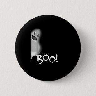 Boo! Funny Hiding Peekaboo Beängstigend Halloween Button