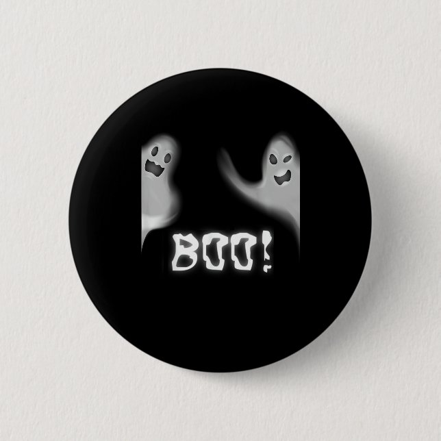 Boo! Funny Hiding Peekaboo Beängstigend Halloween Button (Vorderseite)