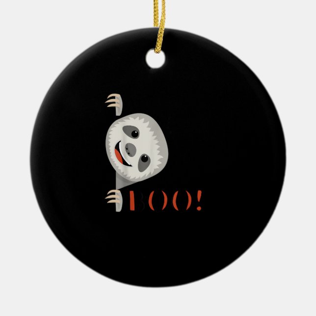 Boo! Funny Hiding Peekaboo Beängstigend Halloween  Keramik Ornament (Vorne)
