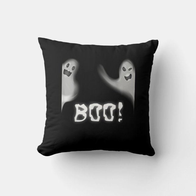 Boo! Funny Hiding Peekaboo Beängstigend Halloween Kissen (Vorderseite)
