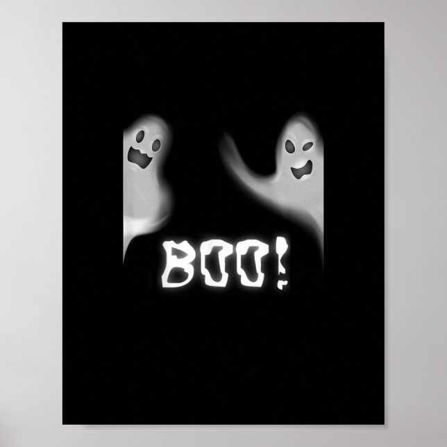 Boo! Funny Hiding Peekaboo Beängstigend Halloween Poster (Vorne)