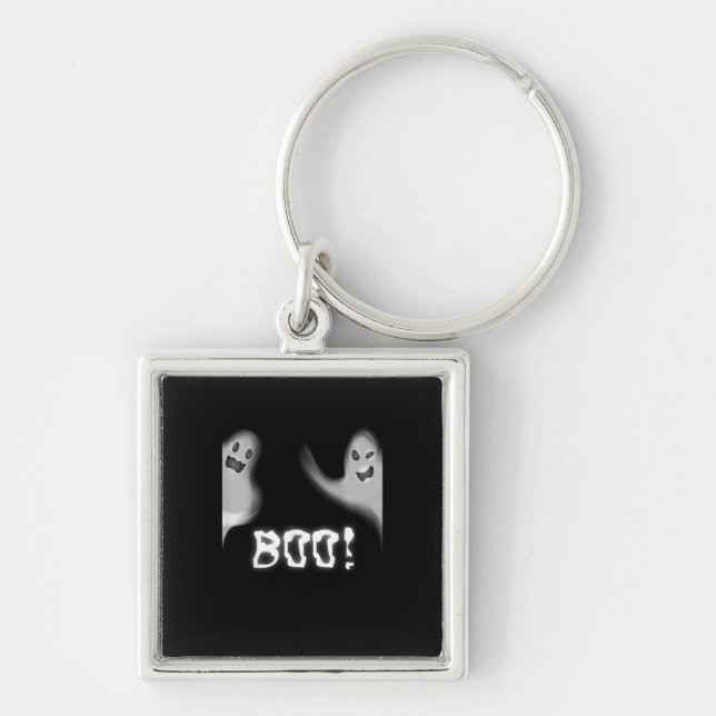 Boo! Funny Hiding Peekaboo Beängstigend Halloween Schlüsselanhänger (Vorne)