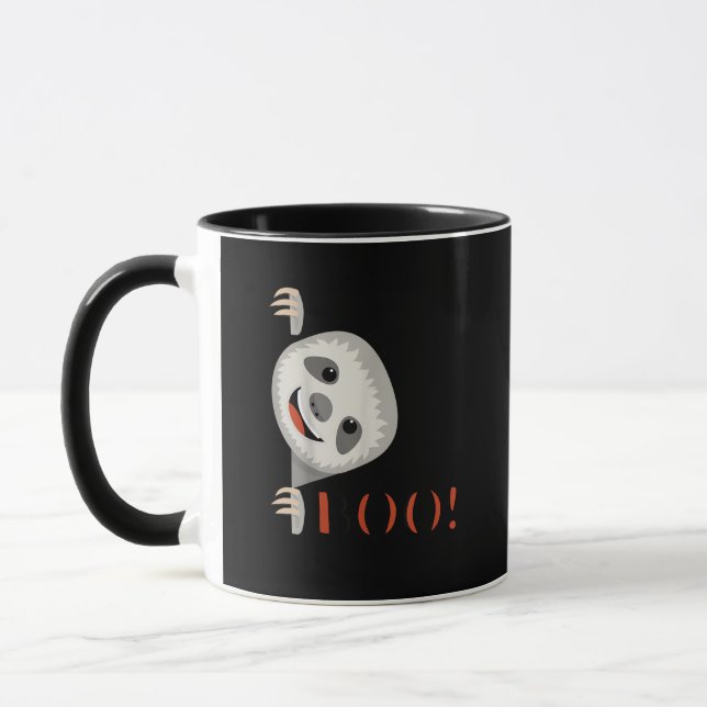 Boo! Funny Hiding Peekaboo Beängstigend Halloween  Tasse (Links)