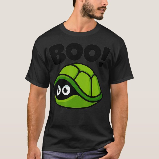 Boo Funny Hiding Turtle Peekaboo Scary Halloween T-Shirt (Vorderseite)