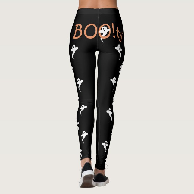BOO! Funny Hintern Pub Niedlich Ghost Pattern Hall Leggings (Rückseite)