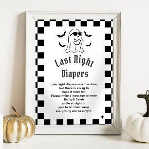Boo Funny "Spate Night Diapers" Baby Showspiel Poster
