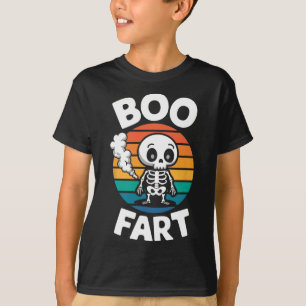 Boo Furz Funny Farting Skelett zu Halloween T-Shirt