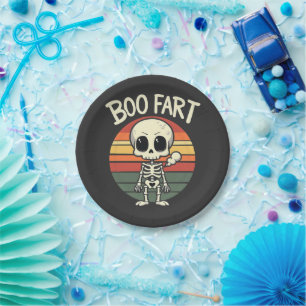 Boo Furz Funny Spooky Pastel Ghost Goth Retro Pappteller