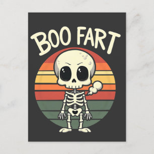 Boo Furz Funny Spooky Pastel Ghost Goth Retro Postkarte