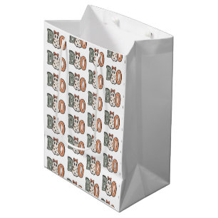 Boo Geist Orange Grün Süß Weiß Halloween Mittlere Geschenktüte
