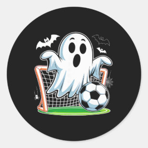 Boo Geist spielt lustiges Halloween-Fußball-Trikot Runder Aufkleber