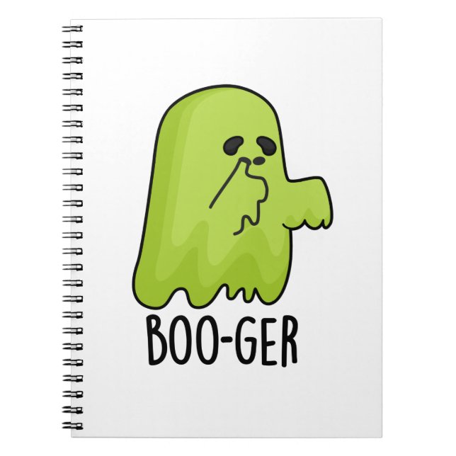 Boo-ger Funny Halloween Booger Ghost Pun Notizblock (Vorderseite)