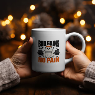 Boo Gewinnt Kein Schmerz Halloween Fitness Design Kaffeetasse