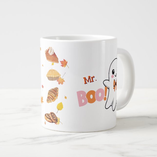 Boo Ghost Anpassbare Tasse mit Bäckerei Leckereien (Vorderseite Rechts)