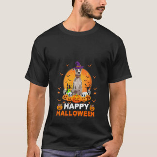 Boo Ghost Beängstigend Pumpkin Moon Hexe Whippet D T-Shirt