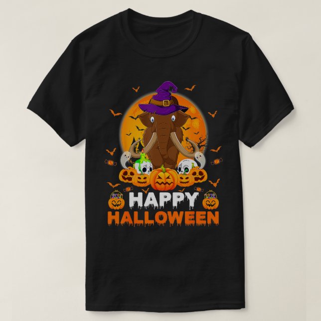 Boo Ghost Beängstigend Pumpkin Moon Witch Wooly Ma T-Shirt (Design vorne)