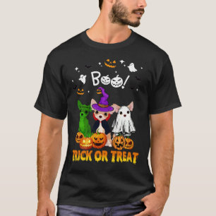 Boo Ghost Chihuahua Trick oder Treat Halloween T-Shirt