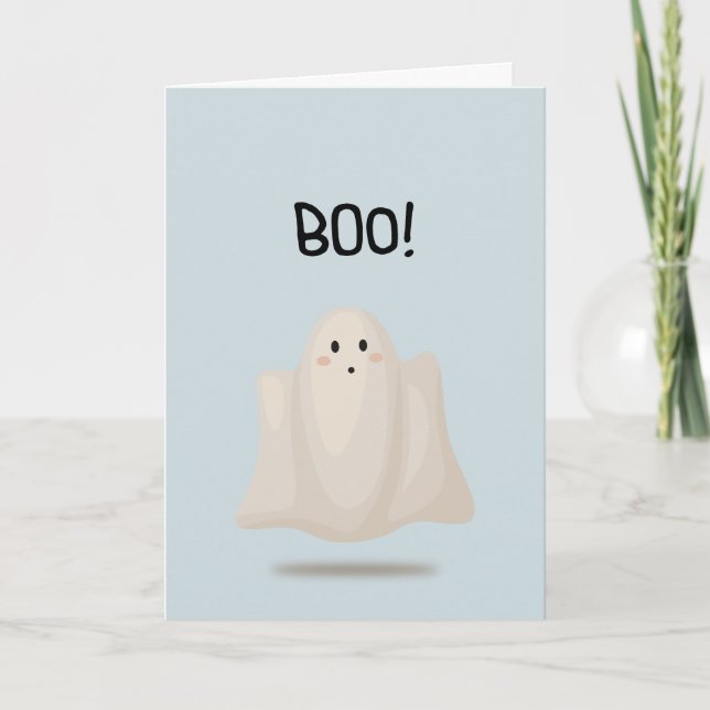 Boo! Ghost-Grußkarte Karte (Vorderseite)