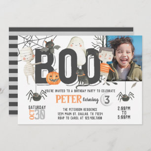 Boo Ghost Halloween Anniversaire Fête Invitation
