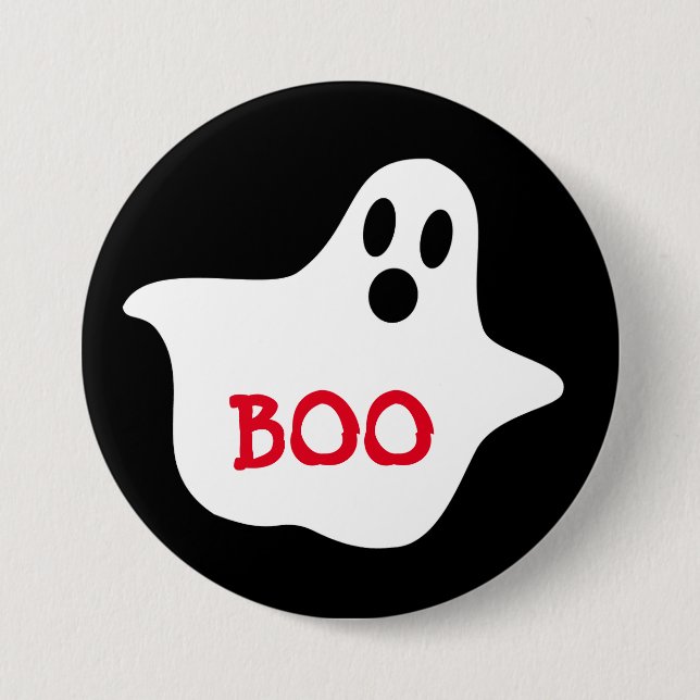 Boo Ghost Halloween  Button (Vorderseite)
