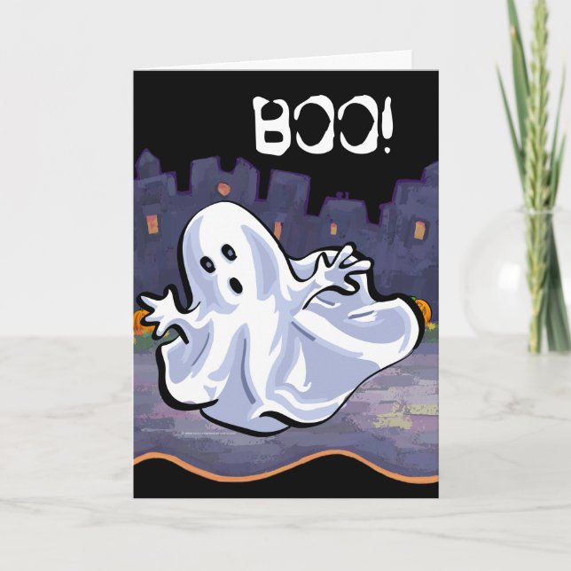 BOO! Ghost Halloween-Karte Karte (Vorderseite)