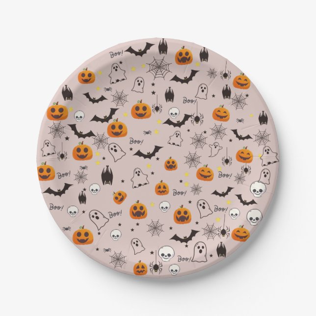 Boo Ghost Halloween Pappteller (Vorderseite)