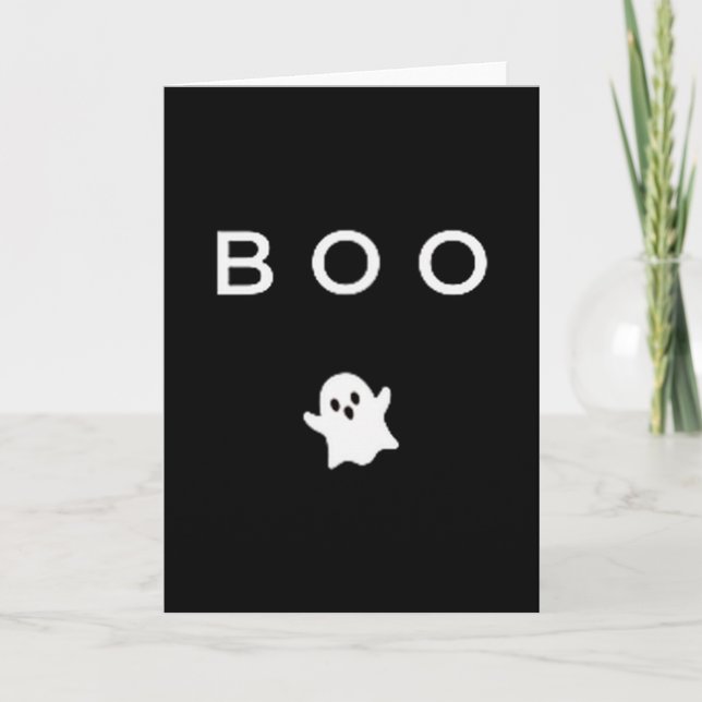 Boo Ghost Halloween Subtle Minimal Fall Funny Tric Karte (Vorderseite)