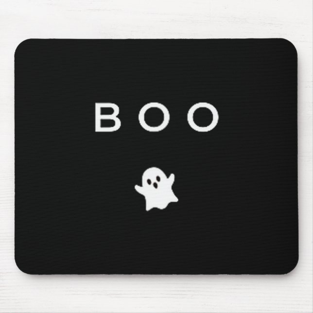 Boo Ghost Halloween Subtle Minimal Fall Funny Tric Mousepad (Vorne)