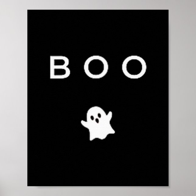 Boo Ghost Halloween Subtle Minimal Fall Funny Tric Poster (Vorne)