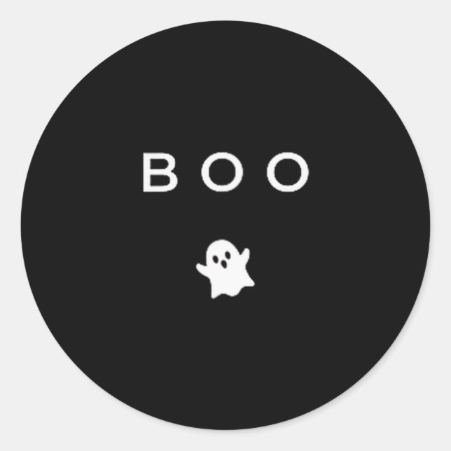 Boo Ghost Halloween Subtle Minimal Fall Funny Tric Runder Aufkleber (Vorderseite)