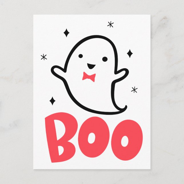 Boo Ghost, handgezeichnete Kunstwerke, Postkarte (Vorderseite)
