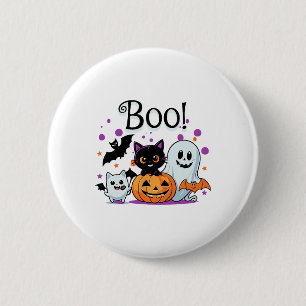 Boo Ghost Pumpkin Cat und s Halloween Grafik Wom Button