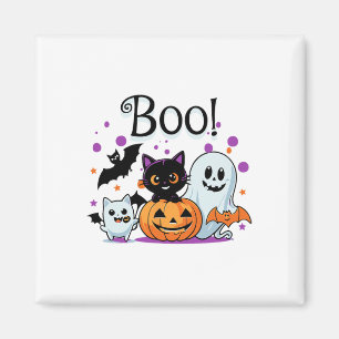 Boo Ghost Pumpkin Katze und Fledermäuse Halloween Magnet