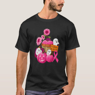 Boo Ghost Pumpkin Oktober Wear Pink Breast Cancer T-Shirt