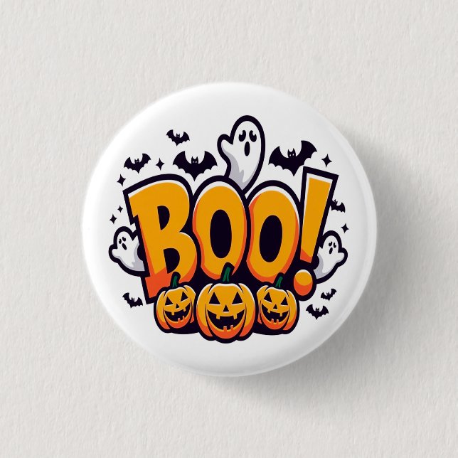 Boo ghosts halloween  button (Vorderseite)
