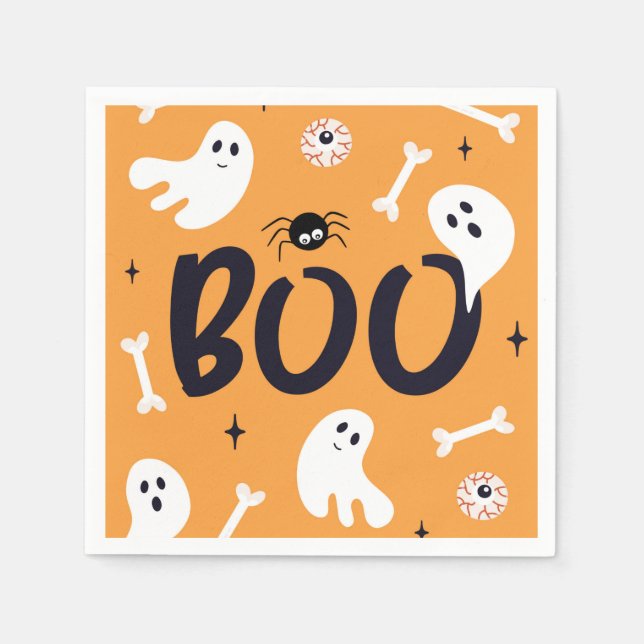 Boo Ghosts Paper Napkins Serviette (Vorderseite)