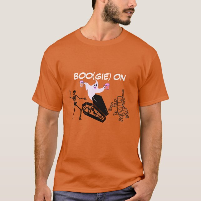 Boo-gie auf Spooky Funny Ghost Mummy Halloween T-S T-Shirt (Vorderseite)
