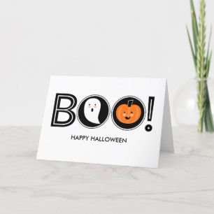 Boo! Glückliche Halloween-Gruß-Karte Karte