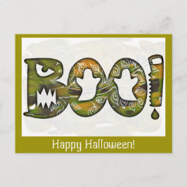 BOO glückliches Halloween - Postkarte oder