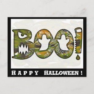 BOO glückliches Halloween-Schwarzes - Postkarte