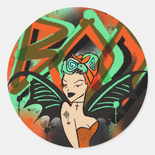Boo Graffiti Witch Sticker (Vorderseite)