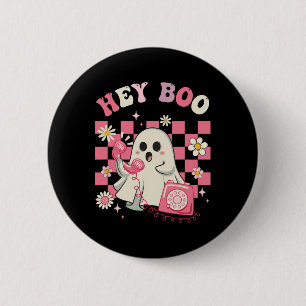 Boo Groovy Niedlich Ghost Funny Halloween Frauen K Button