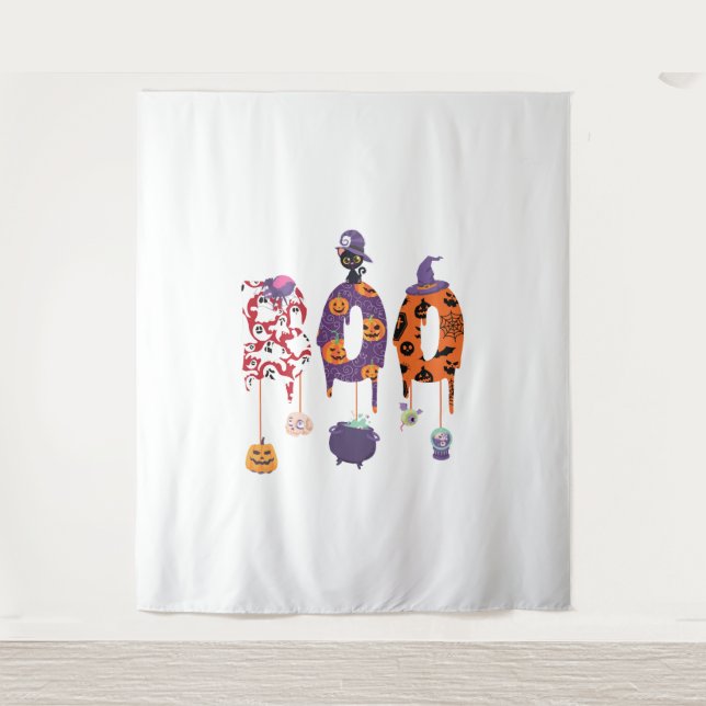 Boo! Halloween Apparel Halloween Wandteppich (Vorderseite)
