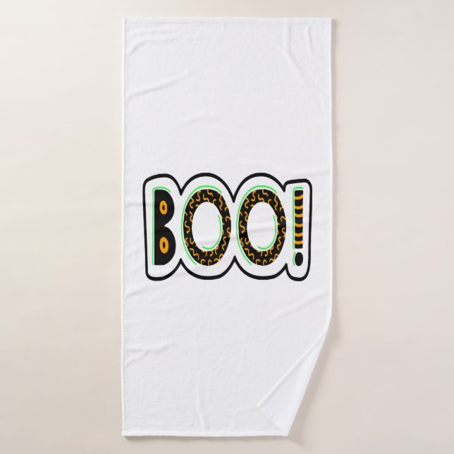 BOO Halloween Badehandtuch (Badehandtuch)