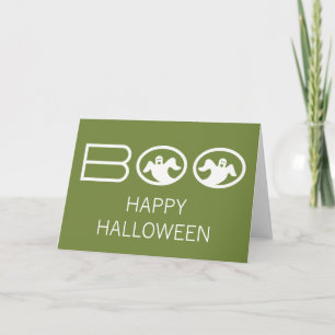 Boo Halloween Card, Grün und Weiß Karte