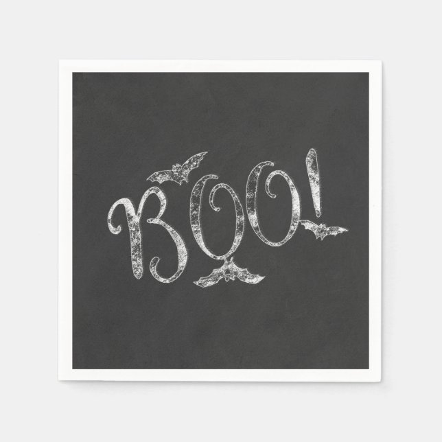 BOO! Halloween Chalkboard Chalk Holiday Party Serviette (Vorderseite)
