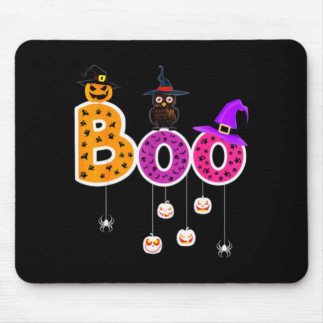 Boo Halloween Costume Sders Ghosts Pumkin &amp; Wi Mousepad (Vorne)