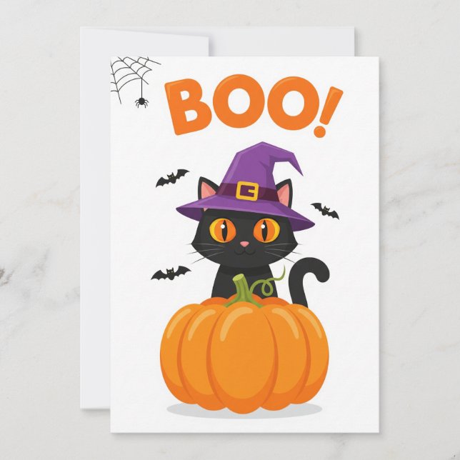 BOO! Halloween-Einladungskarte Einladung (Vorderseite)